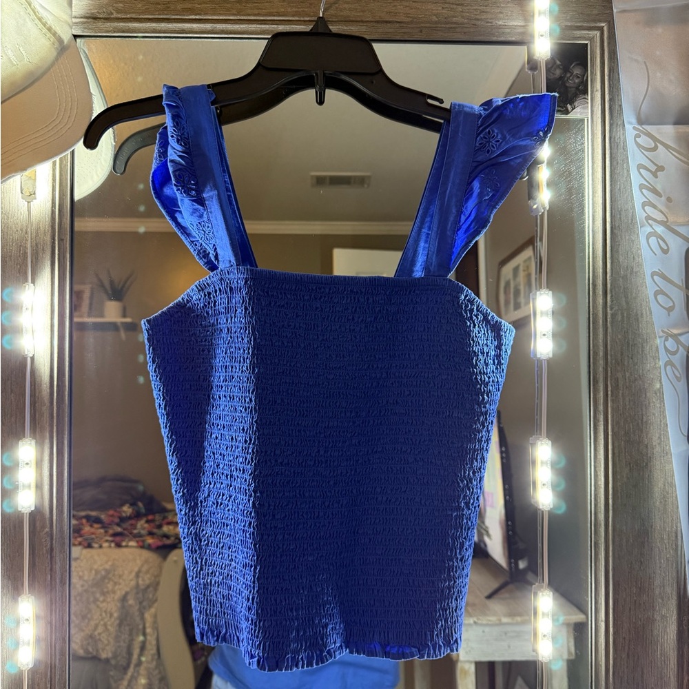 Old Navy Royal Blue Smocked Tank Top